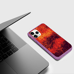 Чехол iPhone 11 Pro матовый Абстракция - ярость вулкана, цвет: 3D-фиолетовый — фото 2