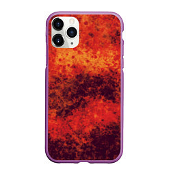 Чехол iPhone 11 Pro матовый Абстракция - ярость вулкана, цвет: 3D-фиолетовый