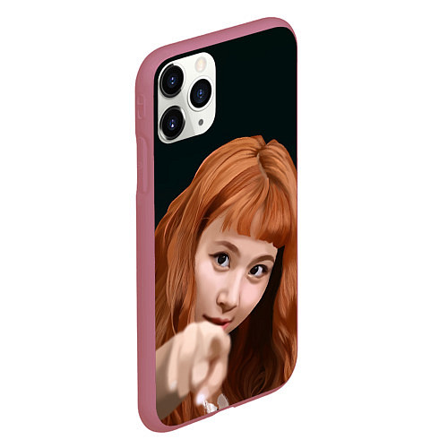 Чехол iPhone 11 Pro матовый Момо Твайс / 3D-Малиновый – фото 2