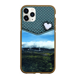 Чехол iPhone 11 Pro матовый Облачные сердца, цвет: 3D-коричневый