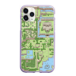 Чехол iPhone 11 Pro матовый Zelda: карта, цвет: 3D-светло-сиреневый