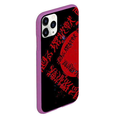 Чехол iPhone 11 Pro матовый Магическая битва Jujutsu anime / 3D-Фиолетовый – фото 2