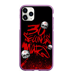 Чехол iPhone 11 Pro матовый Thirty seconds to mars skulls