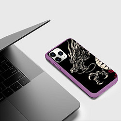 Чехол iPhone 11 Pro матовый Japanese dragon - irezumi - art, цвет: 3D-фиолетовый — фото 2