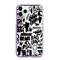 Чехол iPhone 11 Pro матовый Билли Айлиш автографы черно белый, цвет: 3D-светло-сиреневый