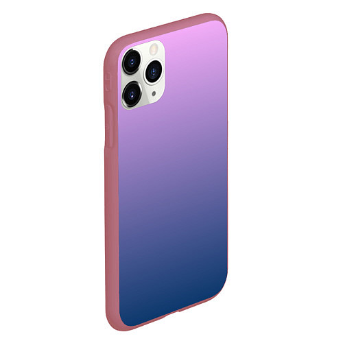 Чехол iPhone 11 Pro матовый Рассвет розовый и синий градиент 3d / 3D-Малиновый – фото 2