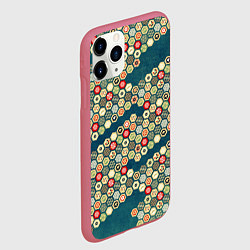 Чехол iPhone 11 Pro матовый Традиционный японский узор: черепаховый панцирь-со, цвет: 3D-малиновый — фото 2