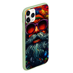Чехол iPhone 11 Pro матовый Хайповый дед Мороз, цвет: 3D-салатовый — фото 2