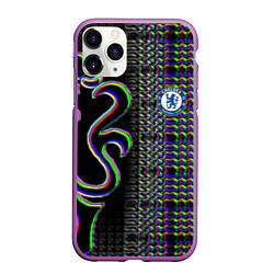 Чехол iPhone 11 Pro матовый Chelsea fc glitch