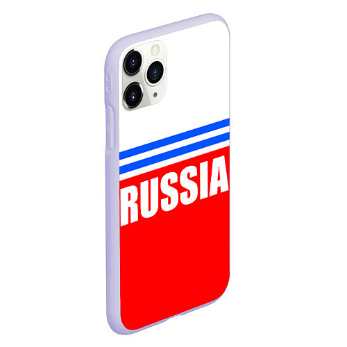 Чехол iPhone 11 Pro матовый Russia - classic / 3D-Светло-сиреневый – фото 2