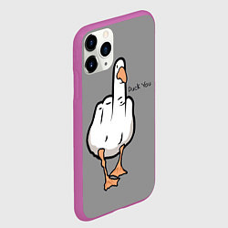 Чехол iPhone 11 Pro матовый Duck you, цвет: 3D-фиолетовый — фото 2