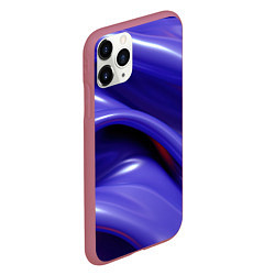 Чехол iPhone 11 Pro матовый Фиолетовые абстрактные волны, цвет: 3D-малиновый — фото 2