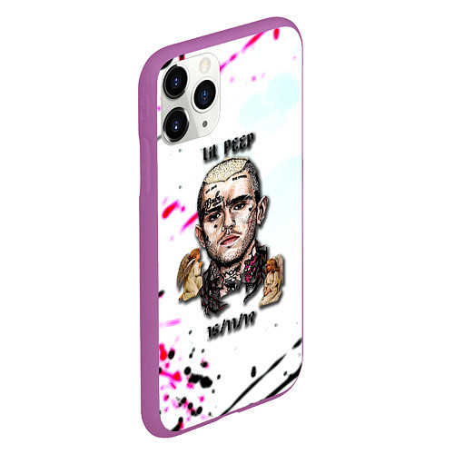 Чехол iPhone 11 Pro матовый Lil peep rap band / 3D-Фиолетовый – фото 2