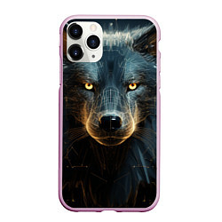 Чехол iPhone 11 Pro матовый Волк арт-портрет, цвет: 3D-розовый