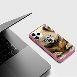 Чехол iPhone 11 Pro матовый Коала в стиле диаграмм Давинчи, цвет: 3D-малиновый — фото 2
