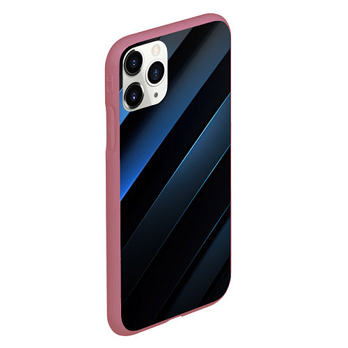 Чехол iPhone 11 Pro матовый Синий хаос / 3D-Малиновый – фото 2