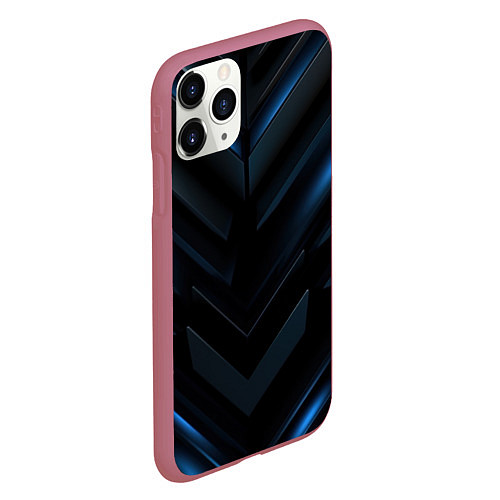 Чехол iPhone 11 Pro матовый Синий мир абстракции / 3D-Малиновый – фото 2