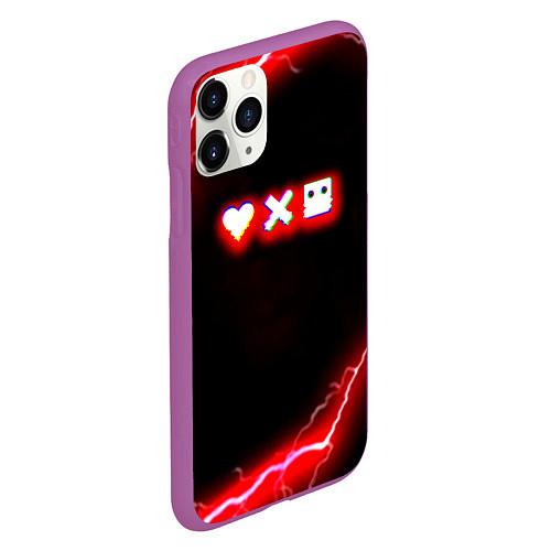 Чехол iPhone 11 Pro матовый Love death robots storm / 3D-Фиолетовый – фото 2