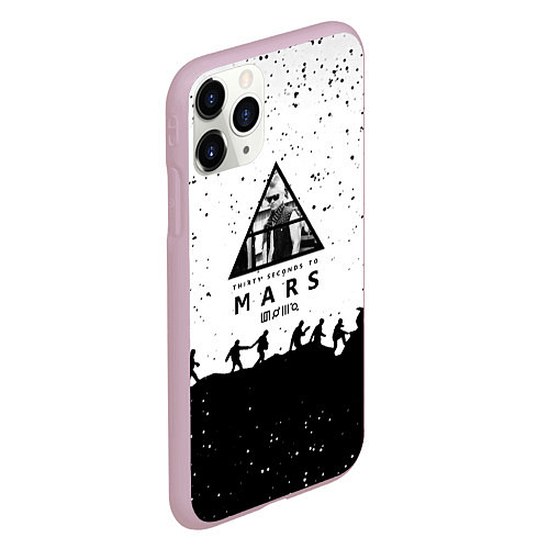 Чехол iPhone 11 Pro матовый Thirty seconds to mars Jared Leto music / 3D-Розовый – фото 2