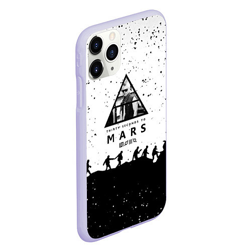 Чехол iPhone 11 Pro матовый Thirty seconds to mars Jared Leto music / 3D-Светло-сиреневый – фото 2