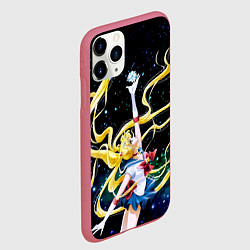 Чехол iPhone 11 Pro матовый Сейлор Мун - космос, цвет: 3D-малиновый — фото 2