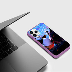 Чехол iPhone 11 Pro матовый Кунг-фу Панда Friend, цвет: 3D-фиолетовый — фото 2