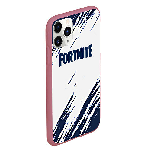 Чехол iPhone 11 Pro матовый Fortnite краски / 3D-Малиновый – фото 2