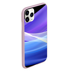 Чехол iPhone 11 Pro матовый Фиолетовая и голубая абстракция, цвет: 3D-розовый — фото 2