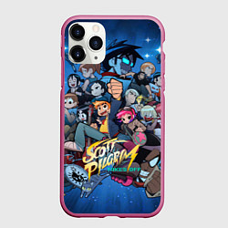 Чехол iPhone 11 Pro матовый Скотт Пилигрим жмёт на газ, цвет: 3D-малиновый
