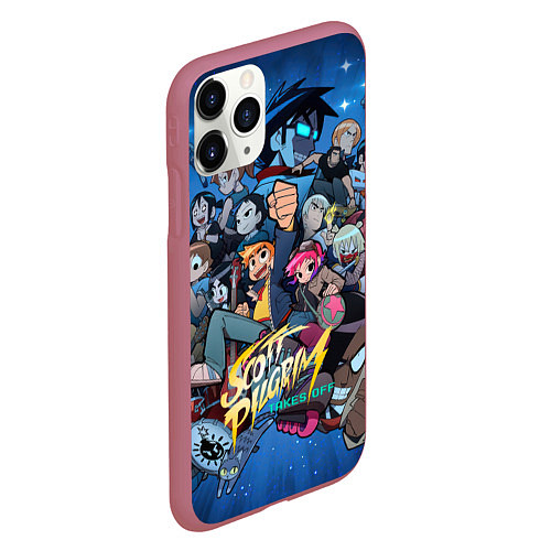 Чехол iPhone 11 Pro матовый Скотт Пилигрим жмёт на газ / 3D-Малиновый – фото 2