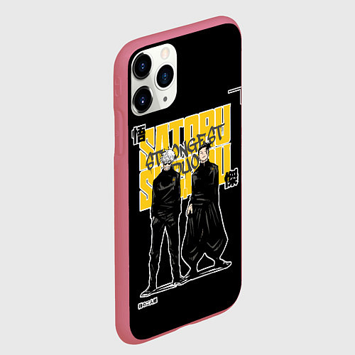 Чехол iPhone 11 Pro матовый Сильнейший дуэт - Магическая битва / 3D-Малиновый – фото 2