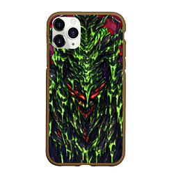 Чехол iPhone 11 Pro матовый Green and red slime, цвет: 3D-коричневый