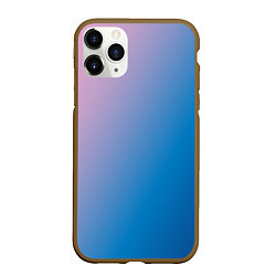 Чехол iPhone 11 Pro матовый Розово-синий диагональный градиент, цвет: 3D-коричневый