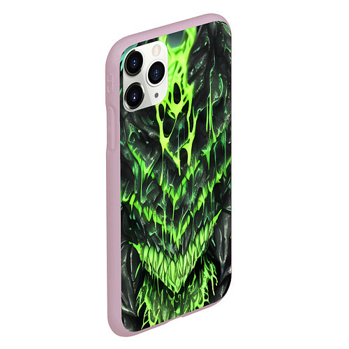 Чехол iPhone 11 Pro матовый Green slime / 3D-Розовый – фото 2