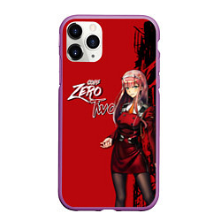 Чехол iPhone 11 Pro матовый Darling in the Franxx 002, цвет: 3D-фиолетовый