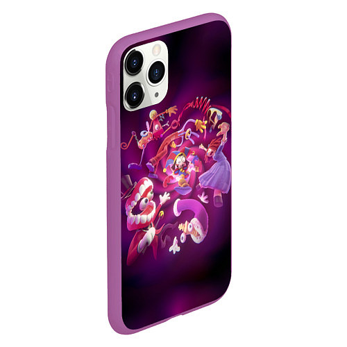 Чехол iPhone 11 Pro матовый Удивительный цифровой цирк арт / 3D-Фиолетовый – фото 2