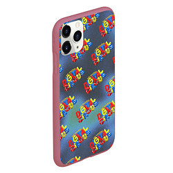 Чехол iPhone 11 Pro матовый The amazing digital circus pattern, цвет: 3D-малиновый — фото 2