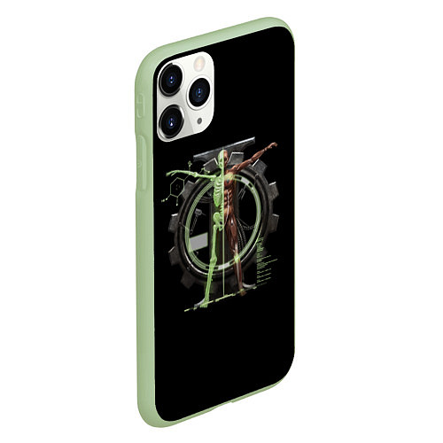 Чехол iPhone 11 Pro матовый Магос биологис череп / 3D-Салатовый – фото 2