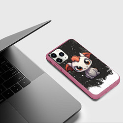 Чехол iPhone 11 Pro матовый Белый дракоша 2024, цвет: 3D-малиновый — фото 2