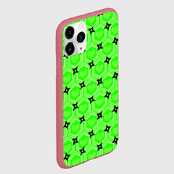 Чехол iPhone 11 Pro матовый Сердечки и сюрикены, цвет: 3D-малиновый — фото 2