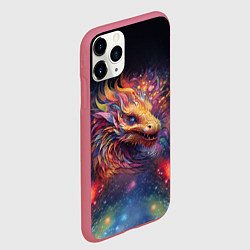 Чехол iPhone 11 Pro матовый Космический дракон - символ года, цвет: 3D-малиновый — фото 2