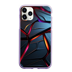 Чехол iPhone 11 Pro матовый Разлом синих плит абстракт, цвет: 3D-светло-сиреневый