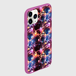 Чехол iPhone 11 Pro матовый Узор нейронные связи, цвет: 3D-фиолетовый — фото 2