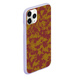 Чехол iPhone 11 Pro матовый Бордово-горчичные пятна, цвет: 3D-светло-сиреневый — фото 2