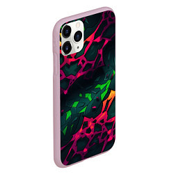 Чехол iPhone 11 Pro матовый Яркая абстракция в стиле камуфляжа, цвет: 3D-розовый — фото 2