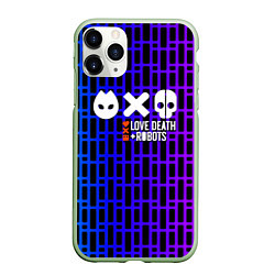Чехол iPhone 11 Pro матовый Любовь смерть и роботы неон, цвет: 3D-салатовый