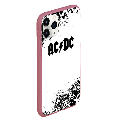 Чехол iPhone 11 Pro матовый AC DC anarchy rock / 3D-Малиновый – фото 2