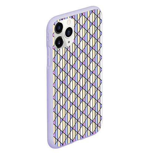 Чехол iPhone 11 Pro матовый Геометрический светло-сиреневый / 3D-Светло-сиреневый – фото 2