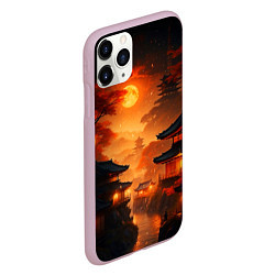 Чехол iPhone 11 Pro матовый Мрачная япония - пейзаж, цвет: 3D-розовый — фото 2