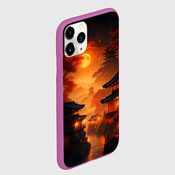 Чехол iPhone 11 Pro матовый Мрачная япония - пейзаж, цвет: 3D-фиолетовый — фото 2